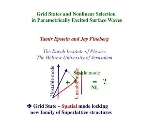 Grid States and Nonlinear Selection in Parametrically Excited Surface Waves