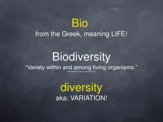 Biodiversity