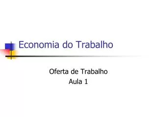 economia do trabalho