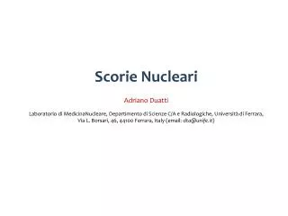 Scorie Nucleari Adriano Duatti