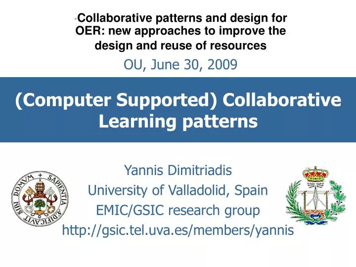 computer supported collaborative learning patterns