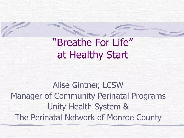breathe for life at healthy start
