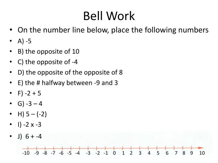 bell work