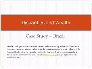 disparities and wealth