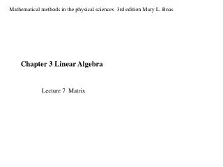 Chapter 3 Linear Algebra