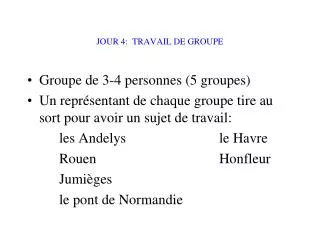 jour 4 travail de groupe