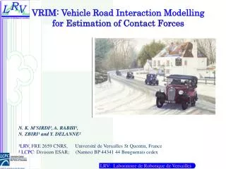 VRIM: Vehicle Road Interaction Modelling for Estimation of Contact Forces
