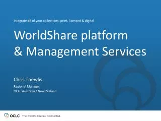 WorldShare platform &amp; Management Services