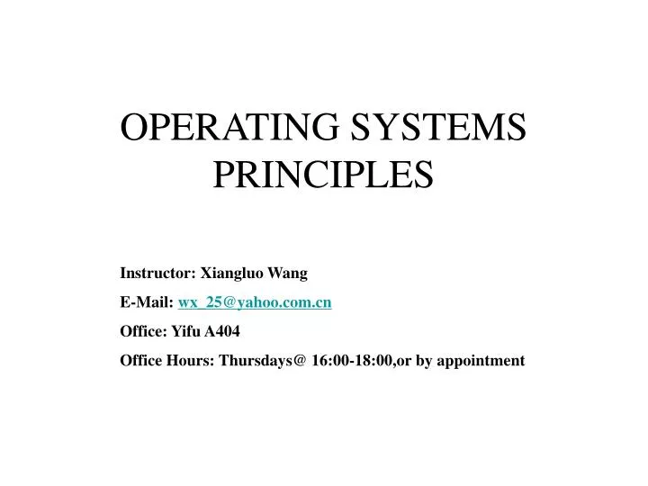 operating systems principles