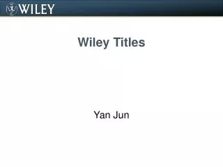 wiley titles
