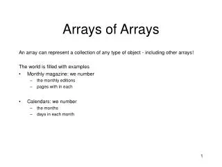 Arrays of Arrays