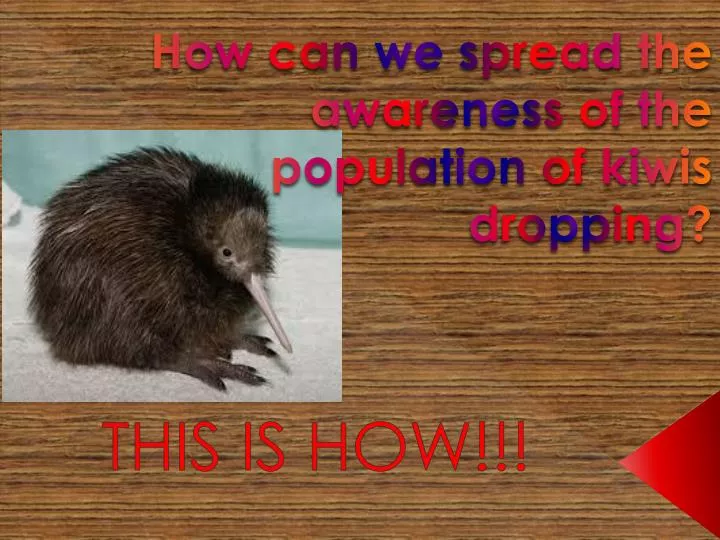 how can we spread the awareness of the population of kiwis dropping