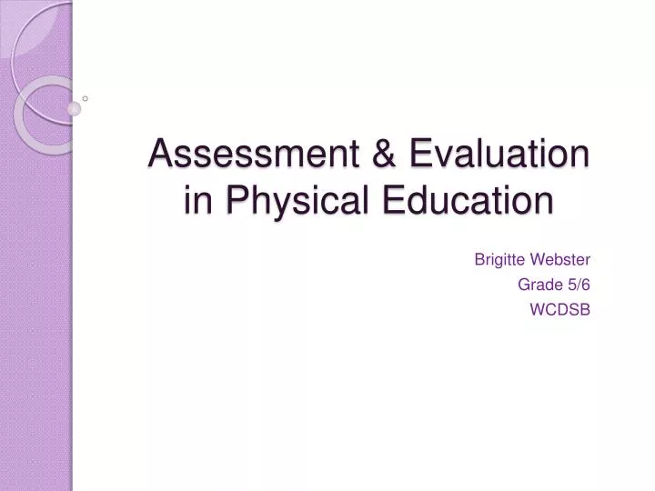 assessment evaluation in physical education
