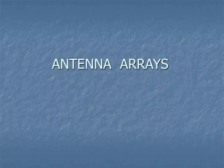 antenna arrays