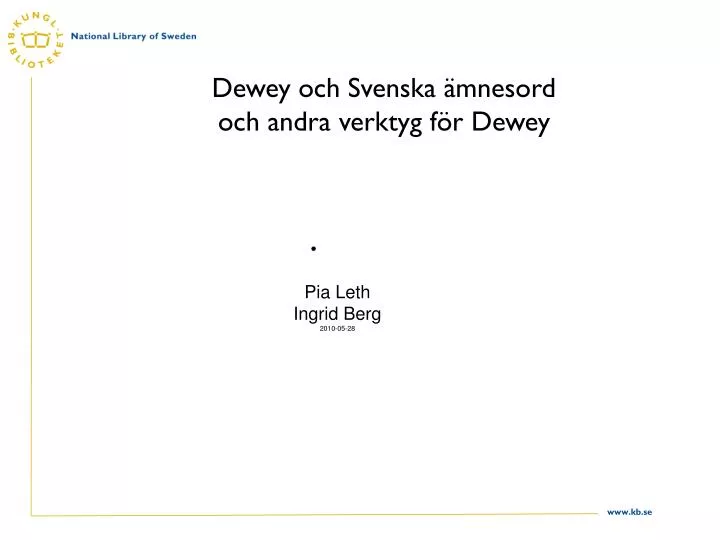 dewey och svenska mnesord och andra verktyg f r dewey