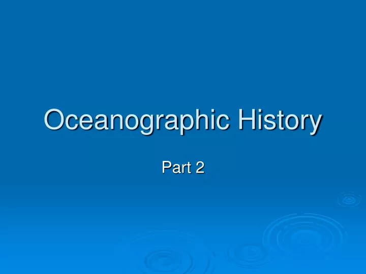 oceanographic history