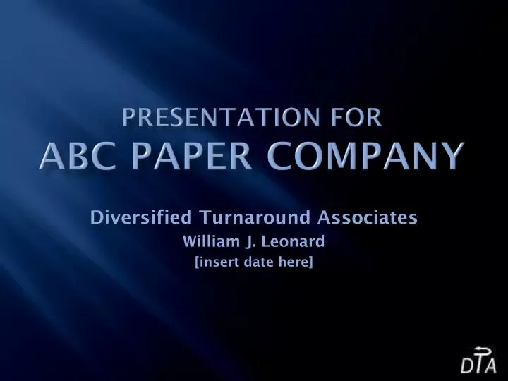 presentation for abc paper company