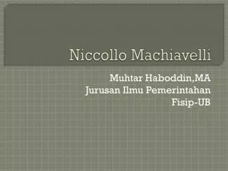 niccollo machiavelli