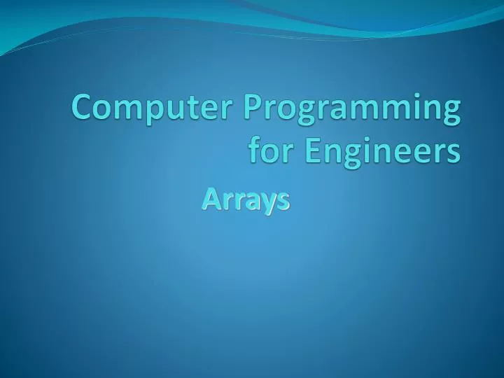 computer programming for engineers