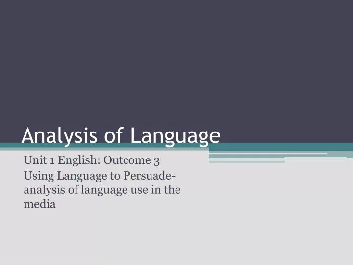 analysis of language