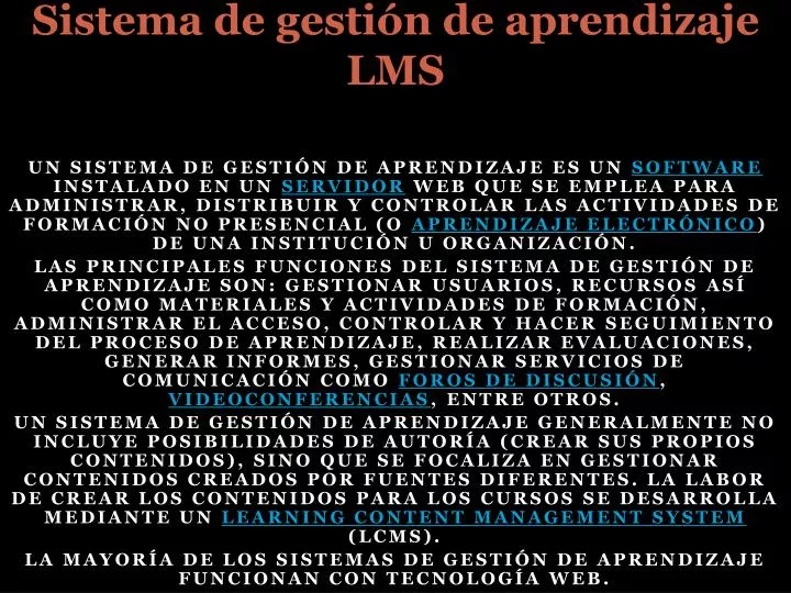 sistema de gesti n de aprendizaje lms