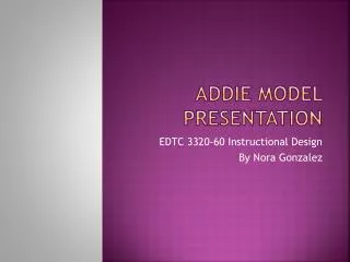 Addie model presentation