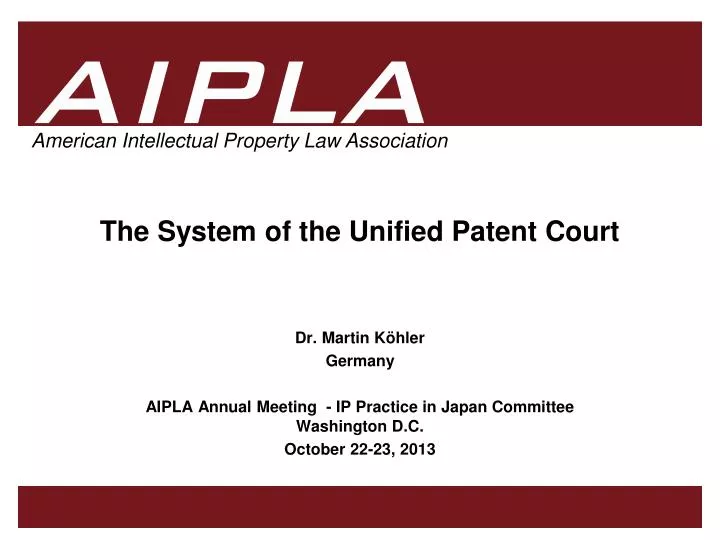 the system of the unified patent court
