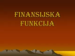 fi nansijska funkcija