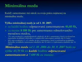 minim lna mzda