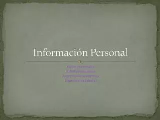 informaci n personal
