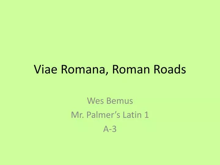 viae romana roman roads
