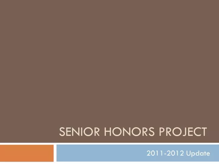 senior honors project