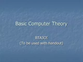 Basic Computer Theory
