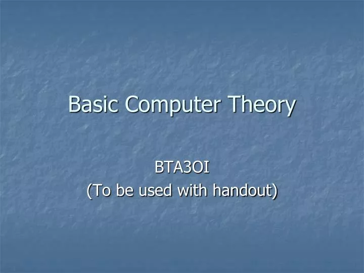 basic computer theory