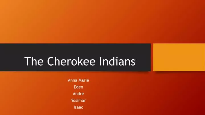 the cherokee indians