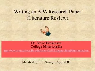 Writing an APA Research Paper (Literature Review)