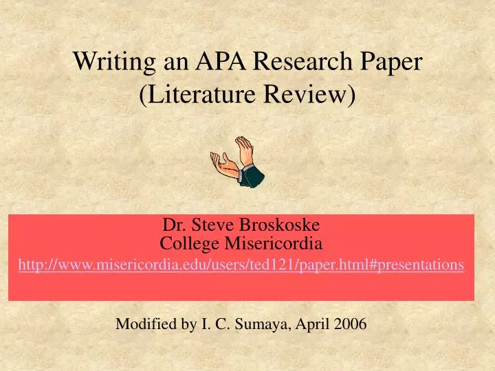 writing an apa research paper literature review