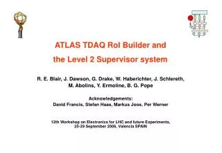 ATLAS TDAQ RoI Builder and the Level 2 Supervisor system
