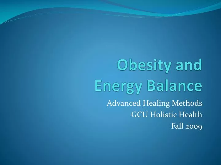 obesity and energy balance