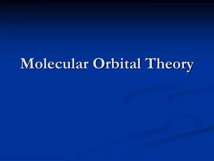 molecular orbital theory