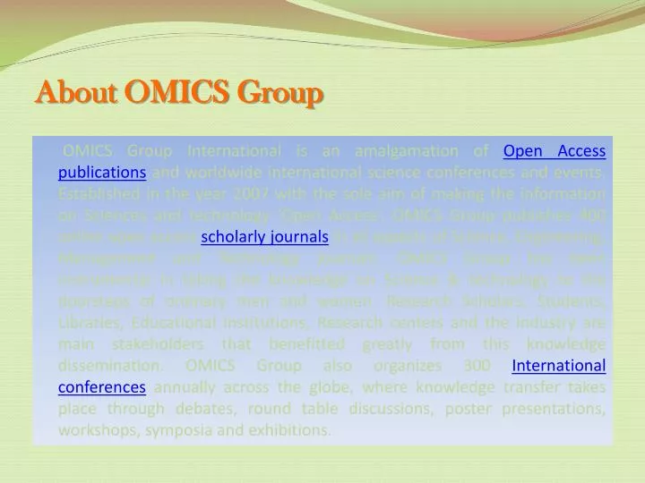 about omics group