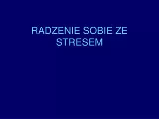 radzenie sobie ze stresem