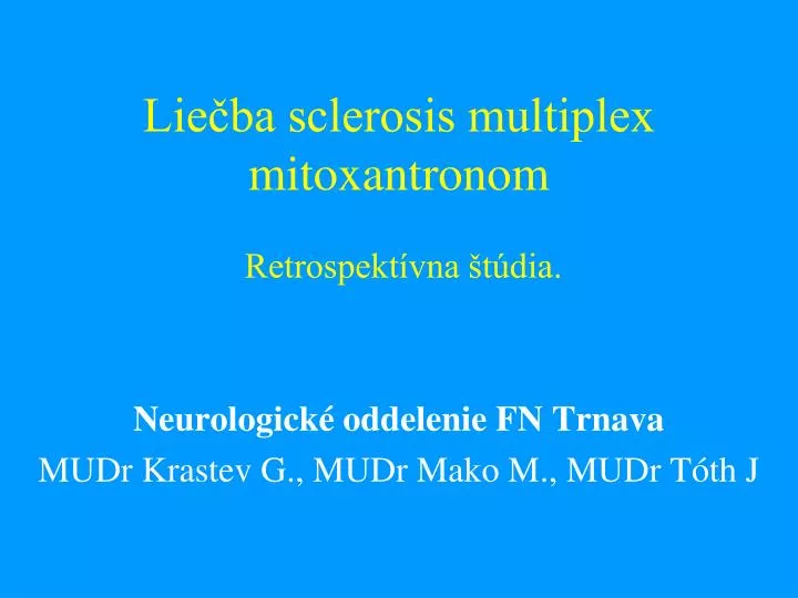lie ba sclerosis multiplex mitoxantronom