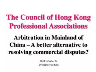 The Council of Hong Kong Professional Associations