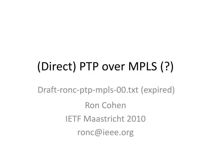 direct ptp over mpls