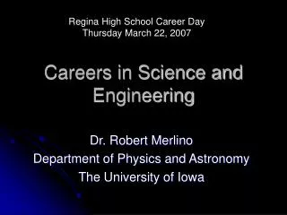 careers in science and engineering