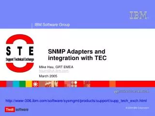 SNMP Adapters and integration with TEC