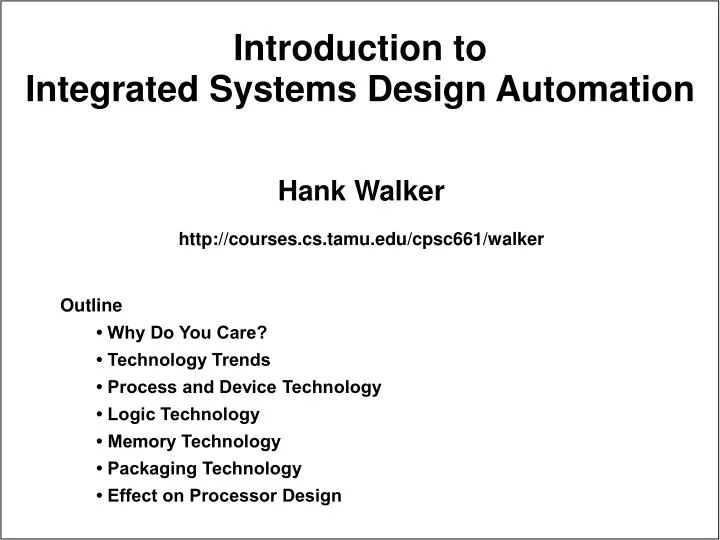 introduction to integrated systems design automation