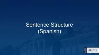 Sentence Structure (Spanish)