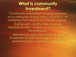 what is community investment